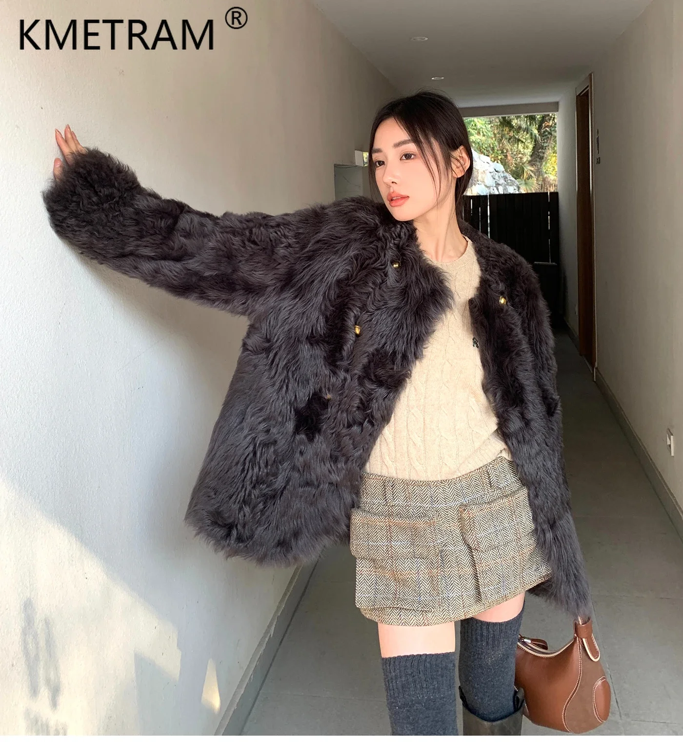 Natural Tuscany Wool Fur Jackets for Women 2024 Autumn Winter Real Fur Coat Womens Clothing Korean Fashion Fur Coats Abrigos