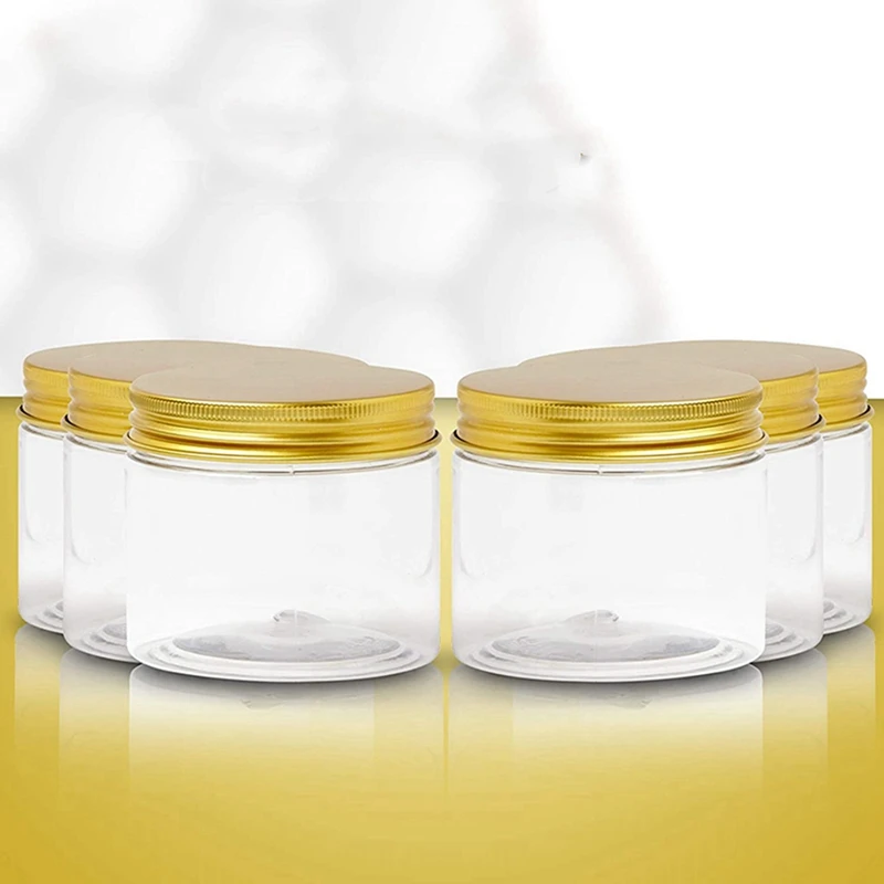 12Pcs Plastic Jar With Lid, Transparent Jar With Lid, Plastic Mason Jar, Cosmetic Storage Container, Slime Storage Jar