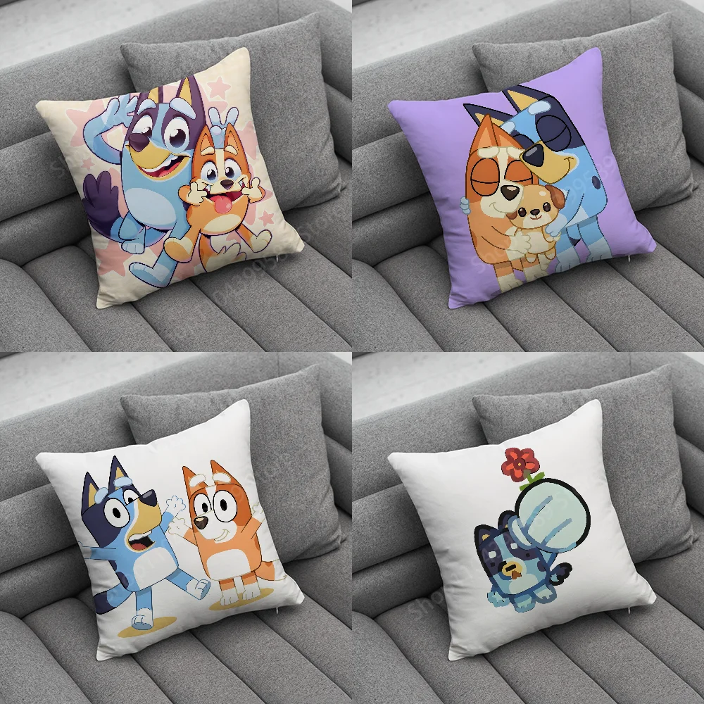 Cartoon B-Bingo-o Blue-yS Pillow Case Soft Cushion Cases for Farmhouse Sofa Decor Home Decorations and Protector