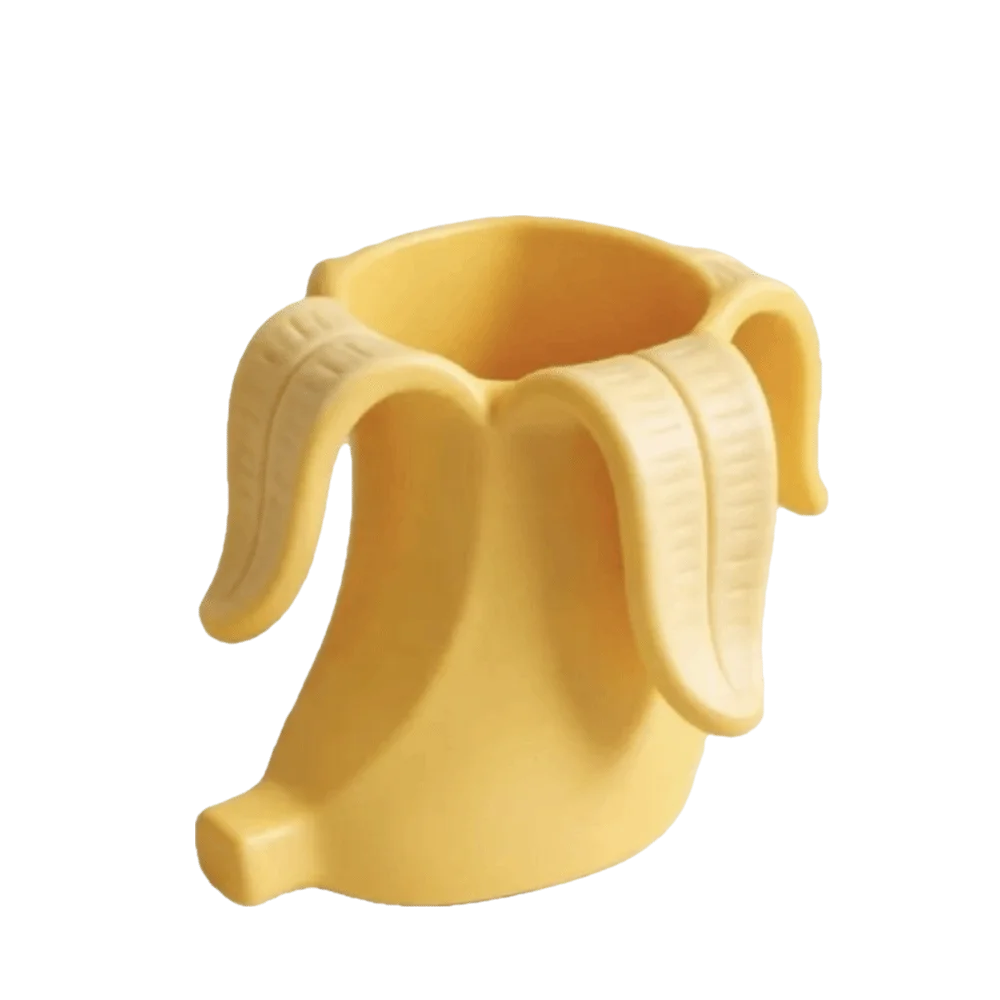 Plastic Banana-Shaped Pencil Holder Creative Funny Desktop Organizer Multifunctional Artistic Decoration