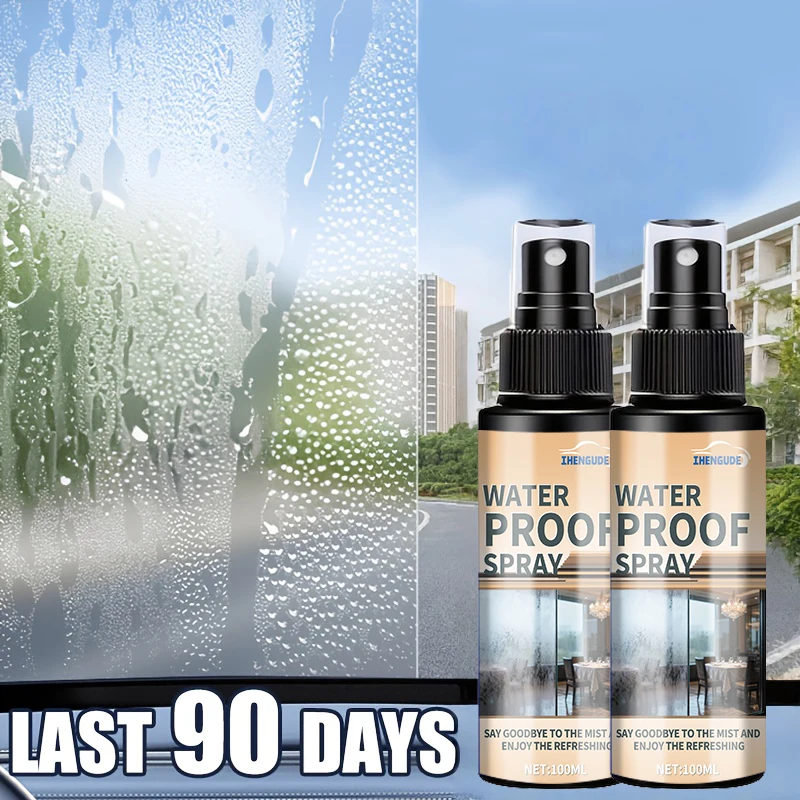 1 Piece of Car Glass Rainproof and Waterproof Spray, Nano-Coating Hydrophobic Waterproof Agent, Oil Film Remover, Car Glass Coating Agent, Long-Lasting and Effective, Easy to Carry