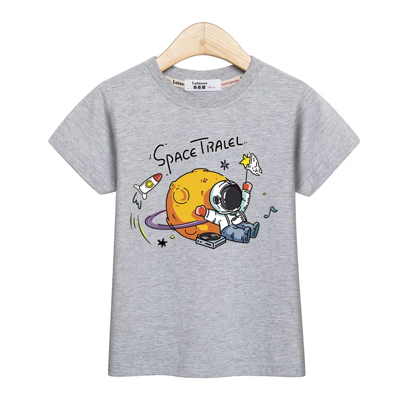 Baby Jungen Astronaut Tops Herbst Sommer Baumwolle Kleidung Kinder Cartoon Spaceman T-shirt Kinder Casual Tees 3-14T – Detail 9