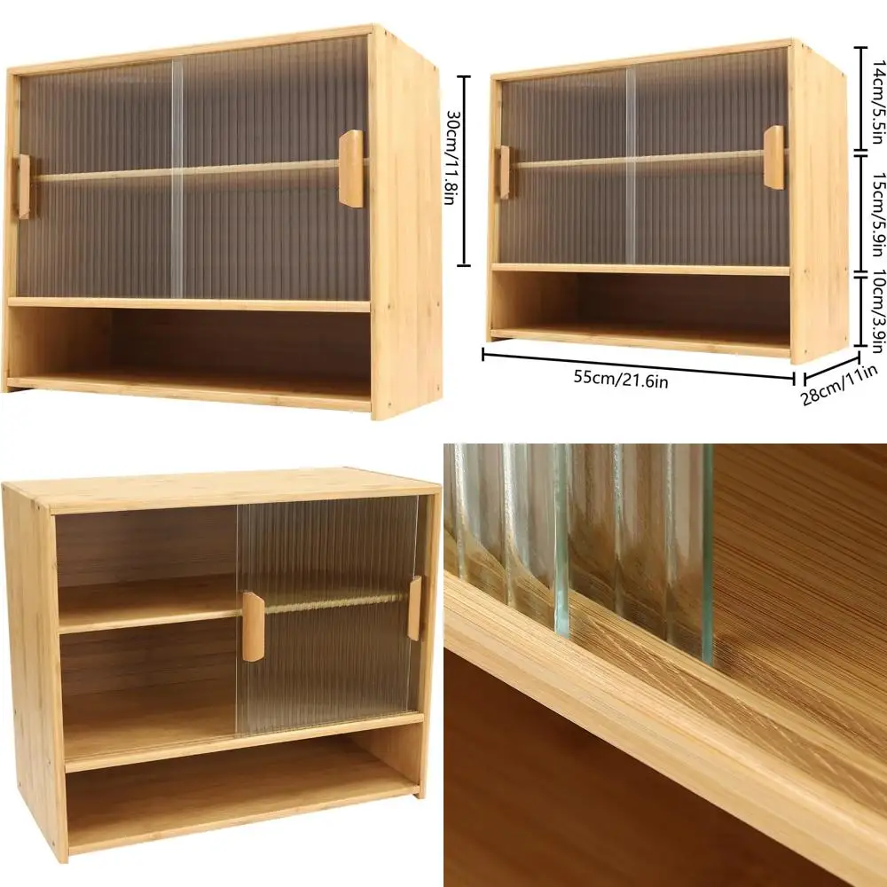 

corner kitchen pantry cabinet with acrylic door and adjustable shelves