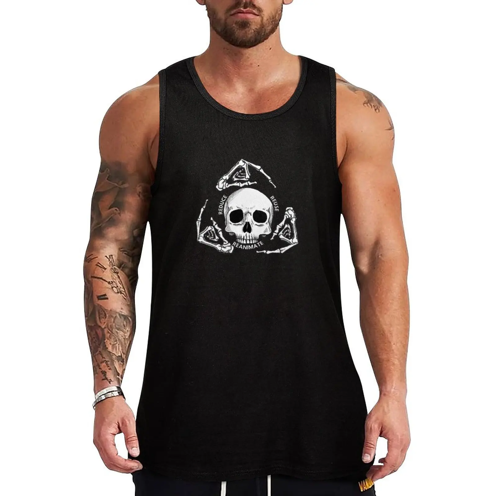 Reduce Reuse Reanimate Tank Top Men's clothes luxury style bodybuilding men clothes