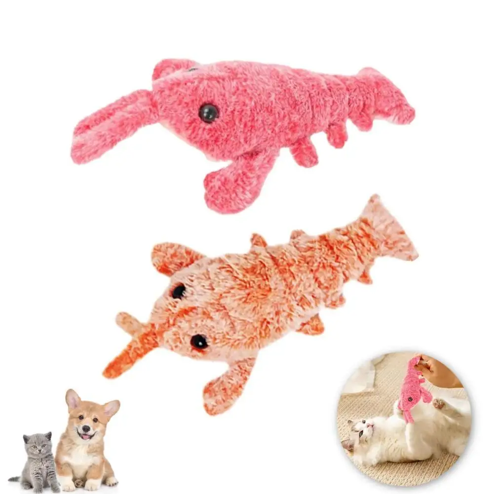 犬のための柔軟なロブスターのぬいぐるみ,ジャンプするおもちゃ,動きが活性化された,動くペット,噛むおもちゃ,インタラクティブ,犬