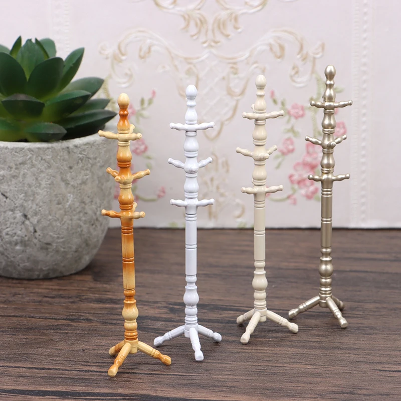 1:12 Dollhouse Miniature Floor Hanger Clothes Hat Storage Rack Model Furniture Accessories For Doll House Decor Kids Toys DIY