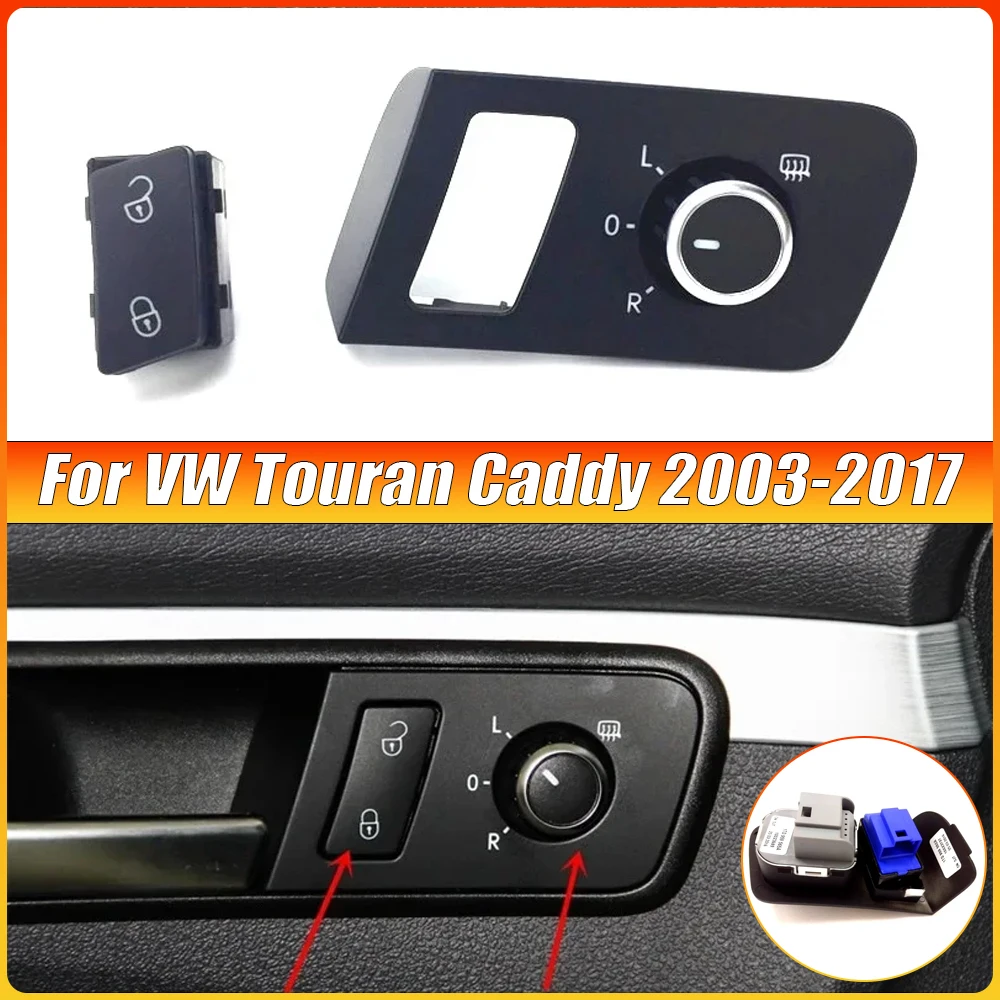 Car Side Door Control Switch Mirror Switch Adjust Knob For VW Touran Caddy 2003-2017 Interior Replacement Parts