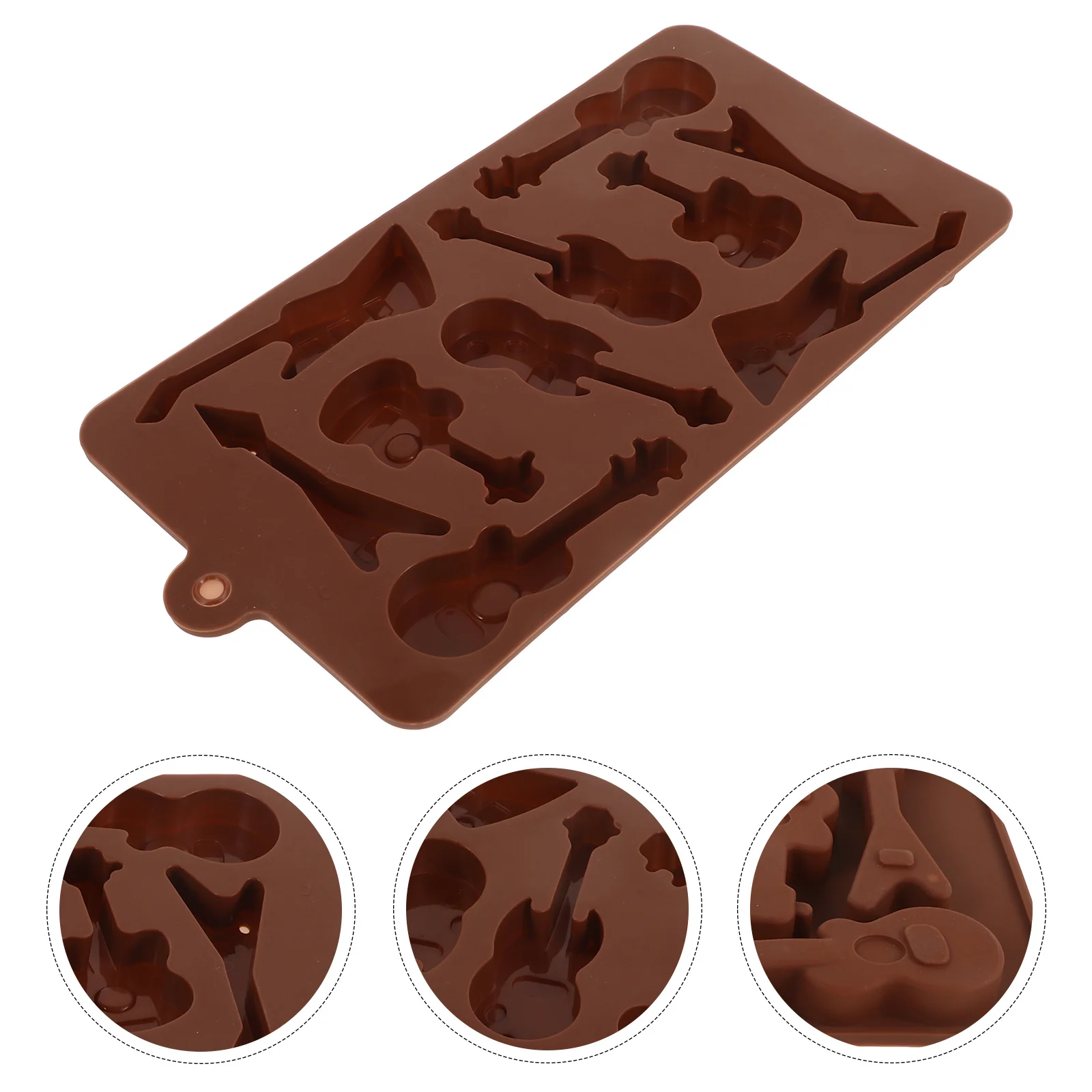 

Electric Guitar Silicone Chocolate Mold 10-Cavity Non-Stick Baking Craft Tool For Cake Pudding Jelly Candy Dessert Making