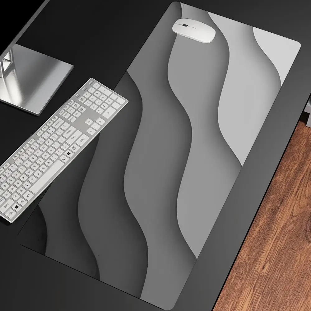 Black and Grey Streamlined Ripples Mouse Carpet Office Table Mat Mouse Pads Playmat Pc Decor Computer Keyboard Mousepad For Game