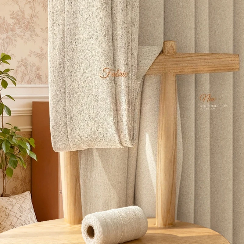 

Двусторонние хлопковые и льняные синельные полностью затемняющие солнцезащитные однотонные роскошные шторы для гостиной, столовой, спальни