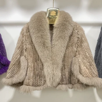 New Real Mink Fur Poncho Knitted 100% Natural Real Mink Fur ...