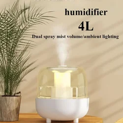 Umidificador de Aromaterapia Silencioso Umidificador Dupla Névoa Presentes de Grande Capacidade Adequado para Casa, Dormitório, Escritório, Quarto, 4L