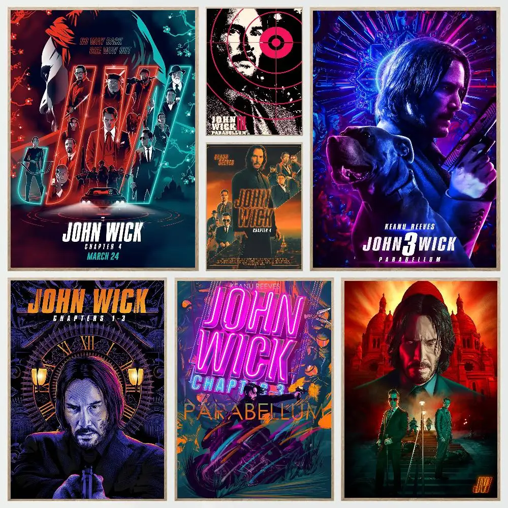 Film John Wick Poster Papier Druck Home Wohnzimmer Schlafzimmer Eingang Bar Restaurant Café Kunst Malerei Dekoration