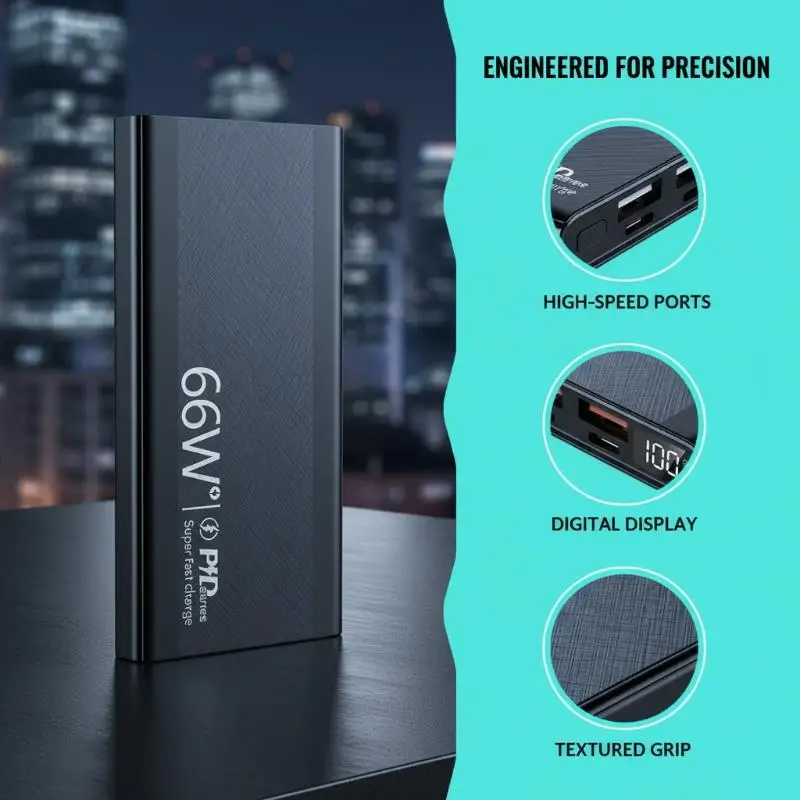 DIY Power Bank Case PD225W Battery Storage Box Fast Charging 1260110 Holder  for Outdoor Camping Use