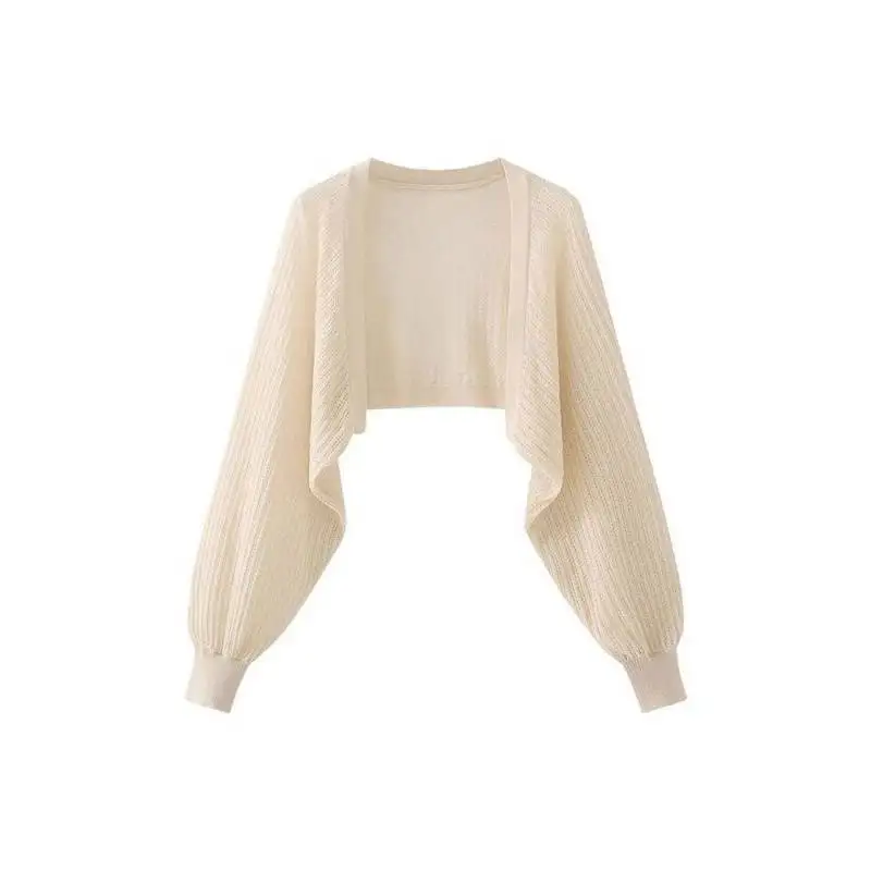 سترة محبوكة من الحرير الجليدي مقاومة للشمس سترة نسائية صيفية رفيعة صدرية تنورة بحمالات شال بلوزة خارجية