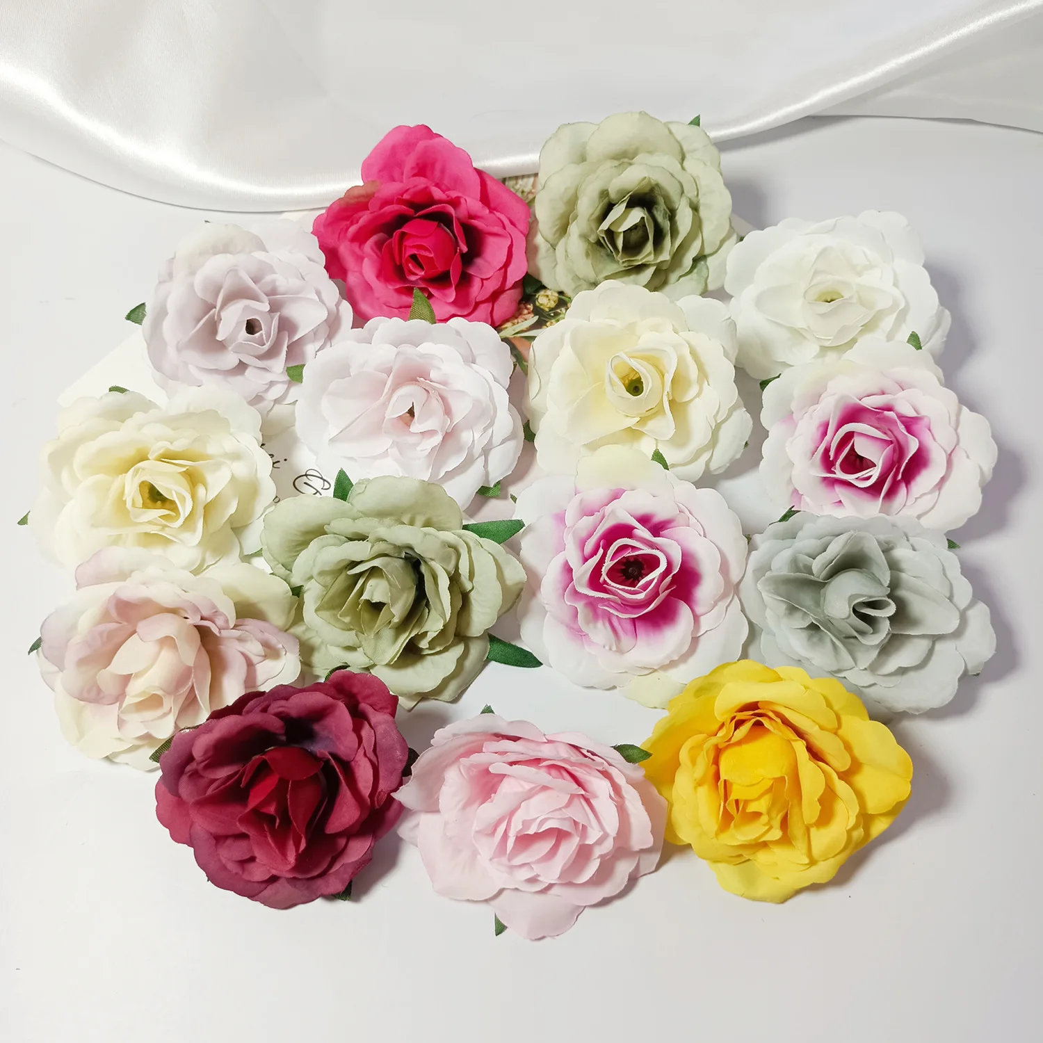 

10Pcs Rose Artificial Flowers Heads 7.5cm Fake Flower For Home Decor Wedding Party Decoration DIY Craft Wreath Gifts Accessories