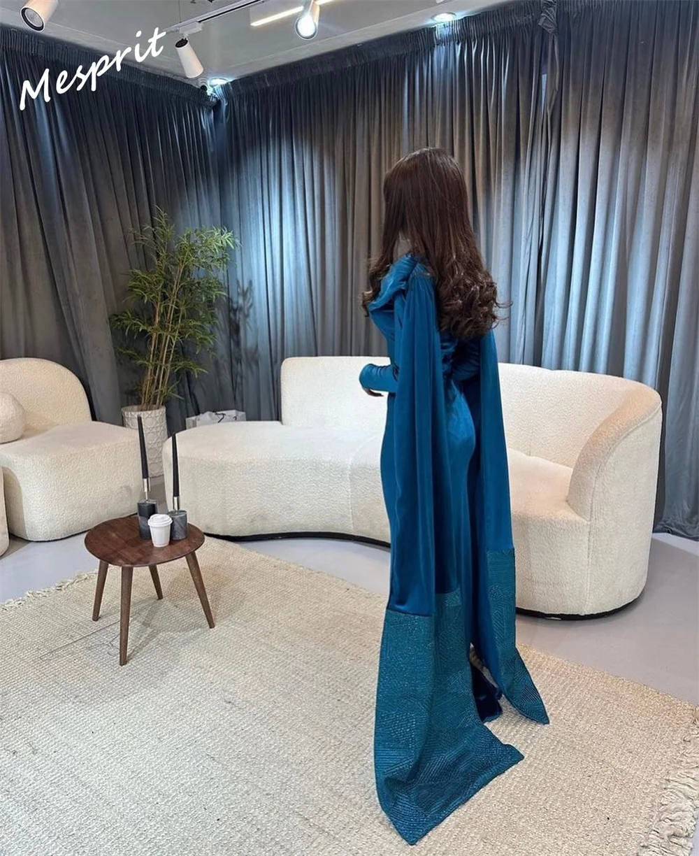 Yipeisha Retro Asymmetrical One-Shoulder Mermaid Evening es Hugging Velour Customized Saudi Arabia