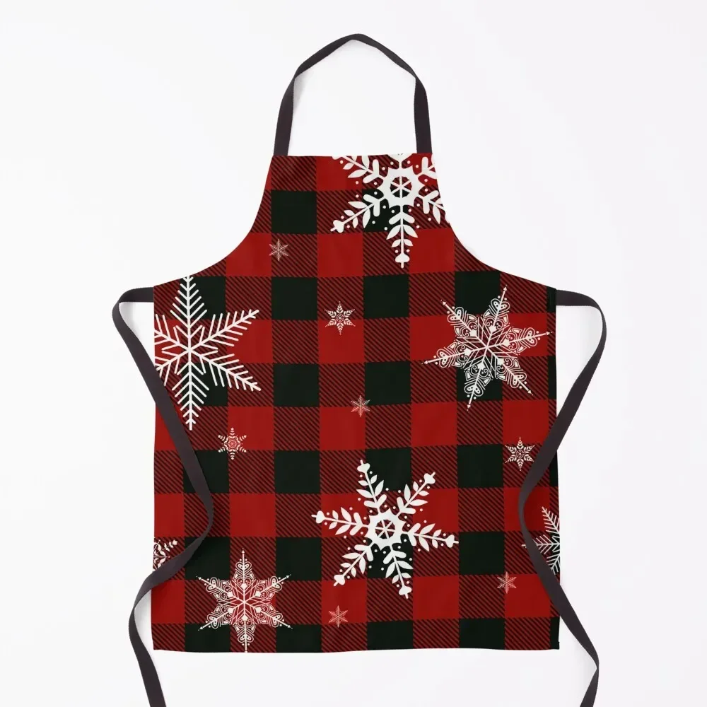 

Let it Snow Red Plaid Apron Men gift Kitchen Chef Kitchen Apras For Women Apron