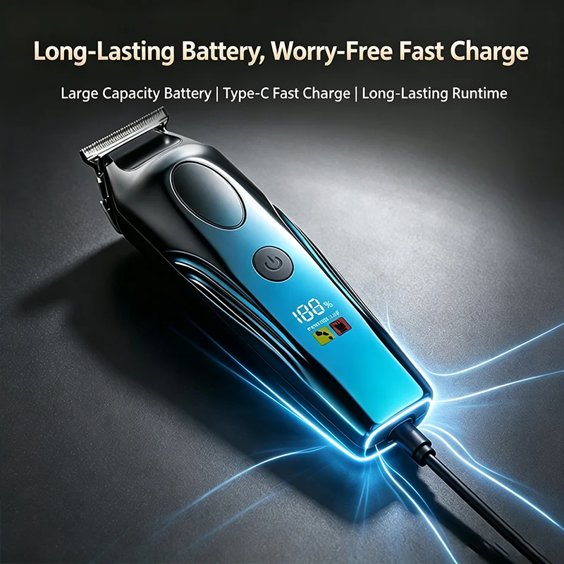 Hair Cutting, Shaving Head, High-Power Hair Cutting, Electric Push, Hair Cutting, Titanium Alloy Blade, Men's Pusher