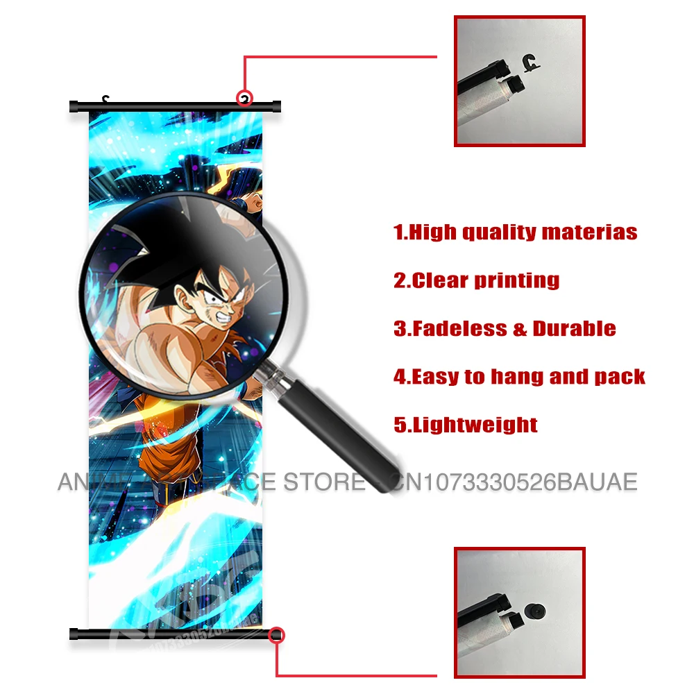 Japanese Anime Dragon Ball Interior Hanging Paintings Vegeta Room Wall Artwork HD Poster Gotenks Home Decorative Scrolls Picture