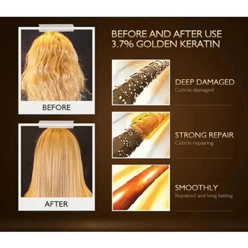 Magical Keratin Hair Mask 5 Seconds Fast Repairing Damaged Frizzy Hairs Soft Smooth Shiny for Permanent Straightening Hair Care