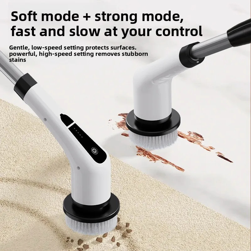 

Электрическая щетка для чистки ванной комнаты, беспроводная вращающаяся бытовая щетка для уборки, подходит для чистки ванных комнат, кухонь и туалетов