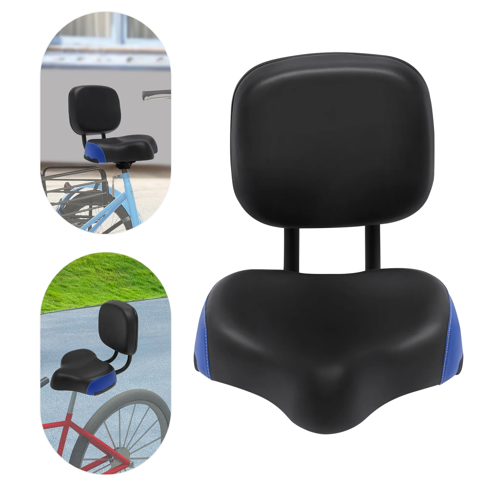 

Wide Large Soft Comfortable Tricycle Bicycle Bike Saddle Seat Pad With Back Rest Oversize Comfort Saddle