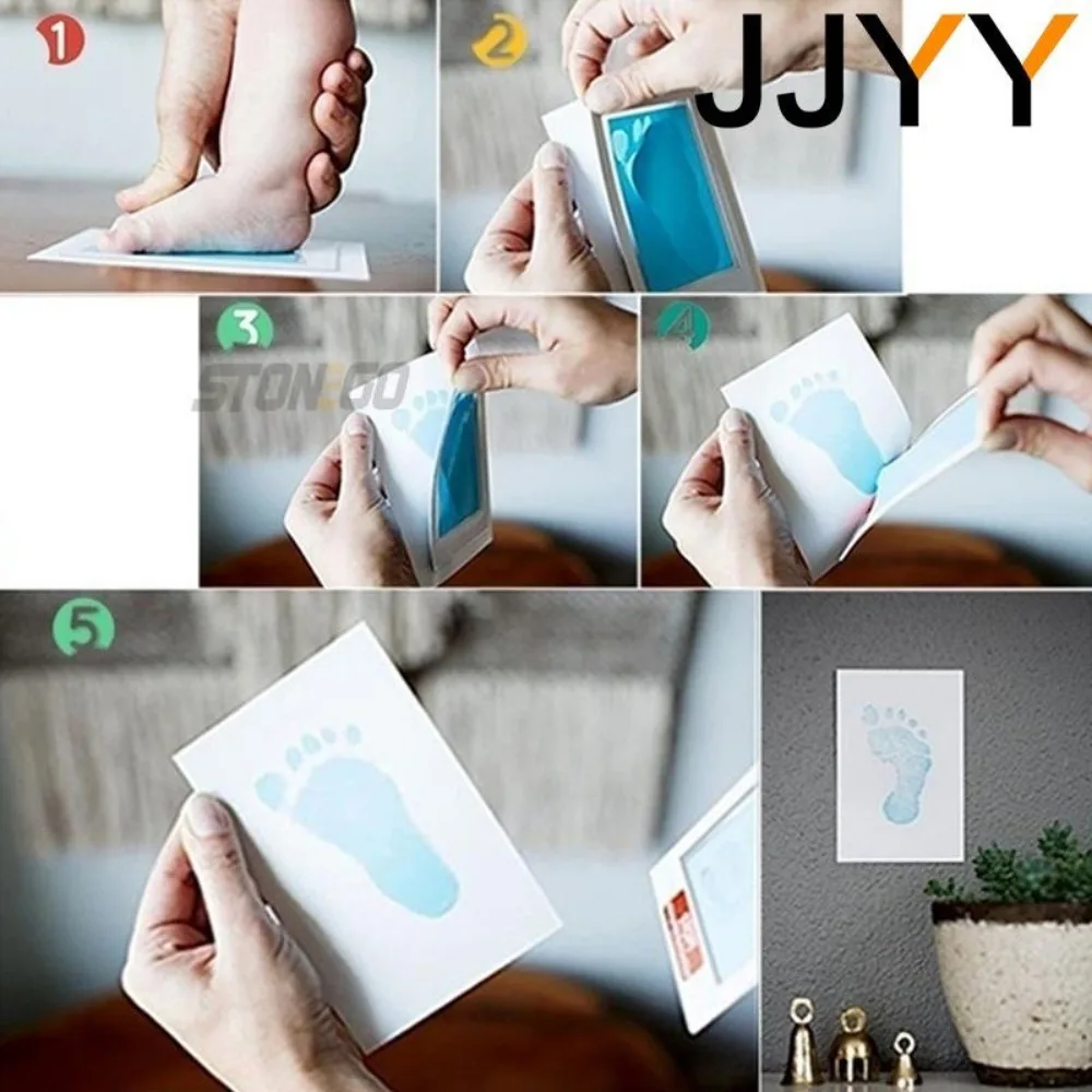 DIY Handprint and Footprint Kit Ink Pads Photo Frame Baby Shower Gift Safe Clean Souvenir Accessories for Toddlers view 5