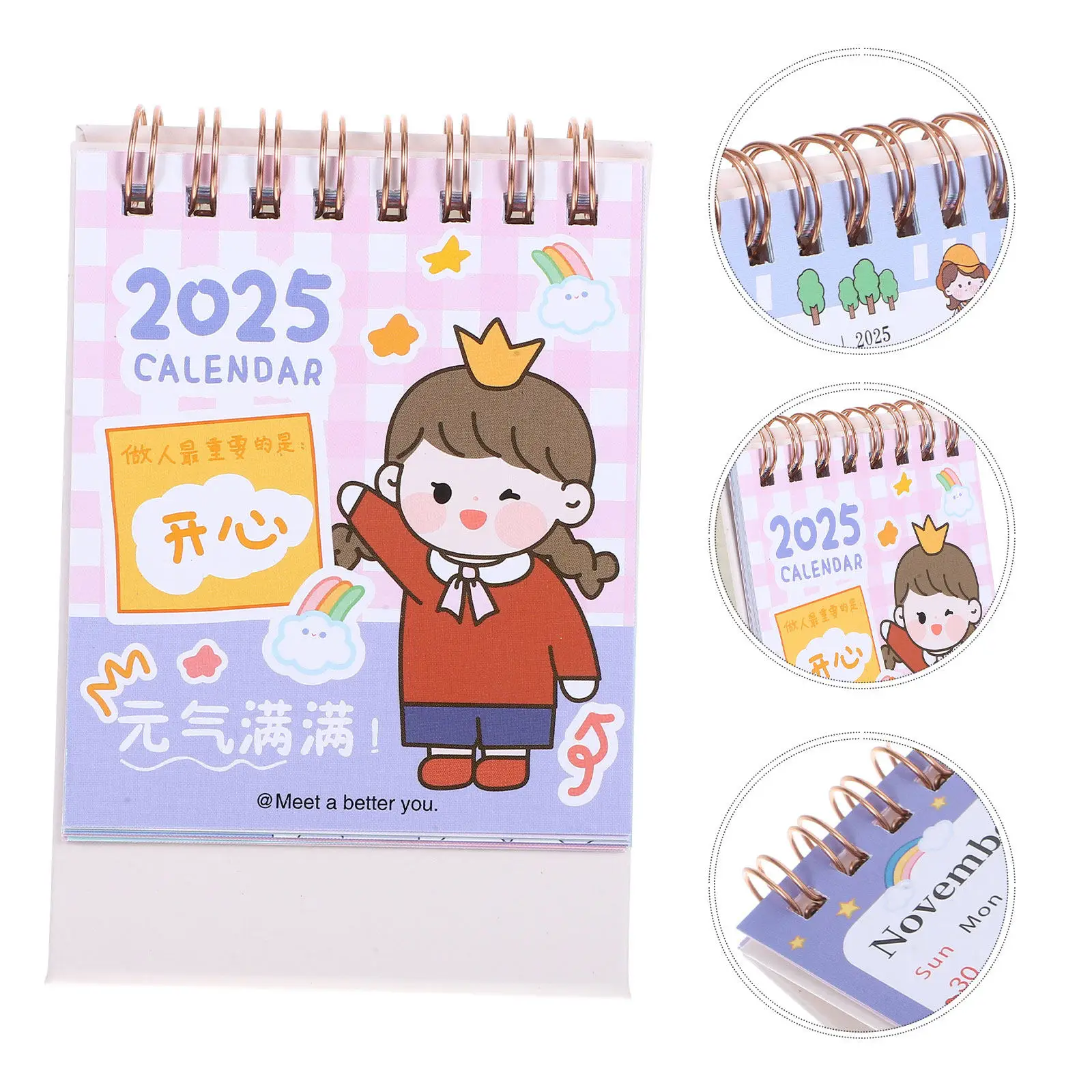 

Mini 2025 Portable Desk Calendar Small Paper Flip Desktop Stand Calendar Office Desk Decor Modern Design Aesthetic Office Decor