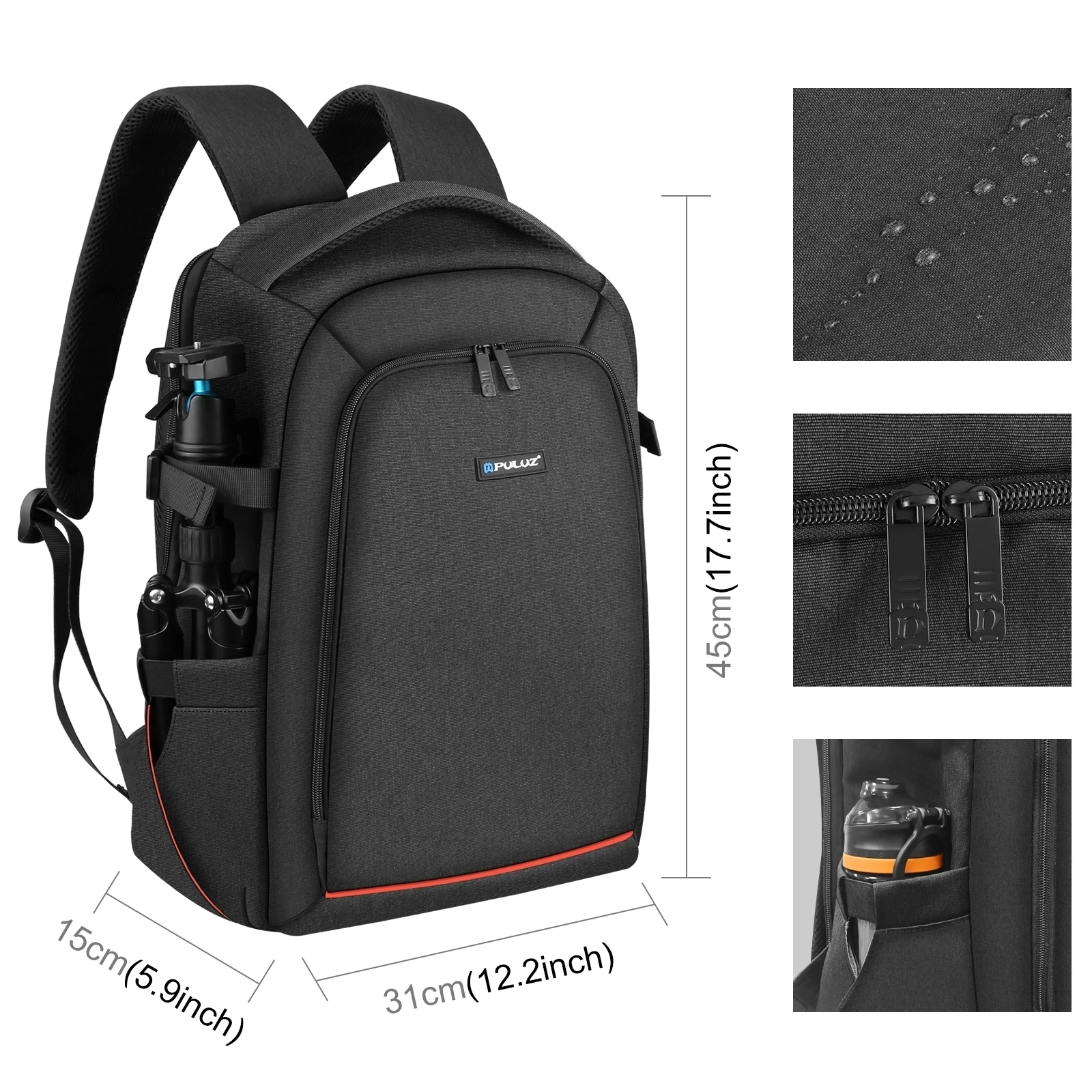 PULUZ Outdoor Portable Waterproof Scratch-proof Dual Shoulders Backpack Handheld PTZ Stabilizer Cameras Bag With Rain Cover