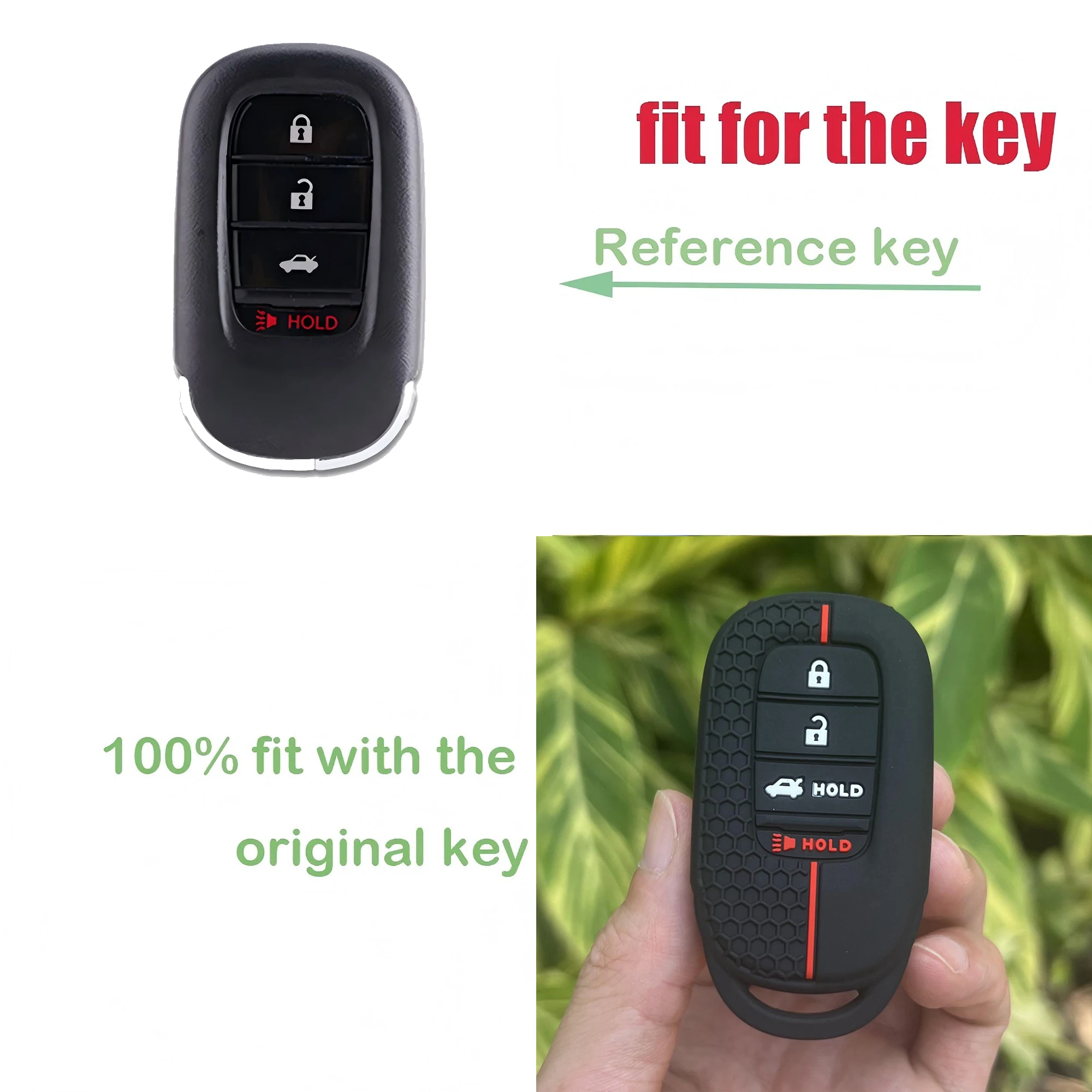 

Silicone Car Key Case Protector Keychain Cover Holder Shell Accessorie for Honda HRV CRV Freed Accord Civic 2021-2024 Civic 11th
