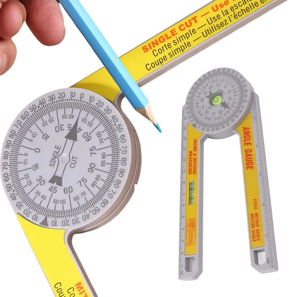 New High Precision Angle Finder Level Bubble 360 Degree Scale Protractor Rotary Rustproof Measuring Tools Woodworking