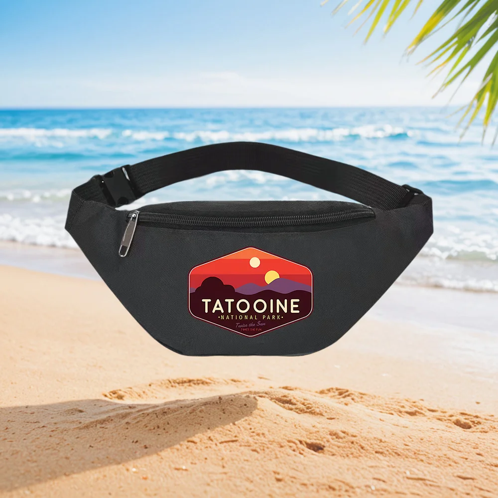 Tatooine National Park Two Suns Sunset Design Waist Backpack Crossbody Chest Bag Street Casual Sporty Fashionable Simple Unique