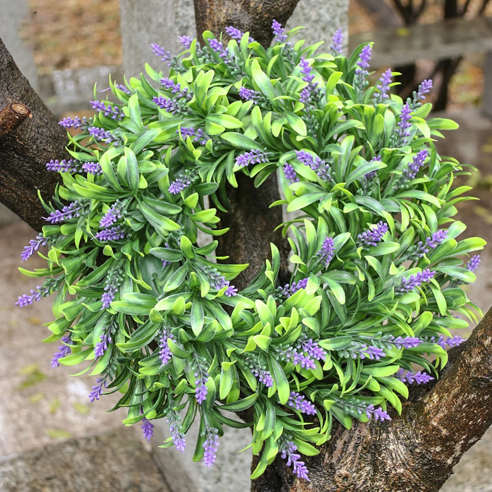 

Purple Flower Garland Artificial Wall Hanging Wreath Eucalyptus Simulation Lavender