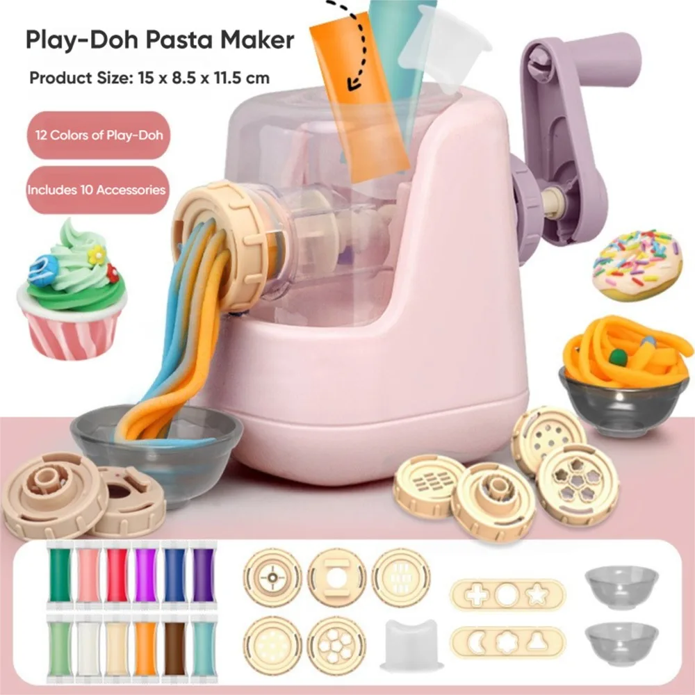 Stampi per argilla multicolore Set di giocattoli Accessori fai da te in plastica Simulazione Giocattoli da cucina Macchina per gelato Macchina per tagliatelle