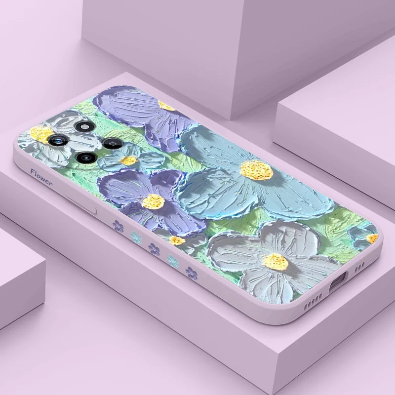 

Cool Flower Phone Case For OPPO Realme 14 13 12 11 10 9 9i 8 8i 7 Pro Plus C35 C21Y C25Y C25 4G 5G Liquid Silicone Cover