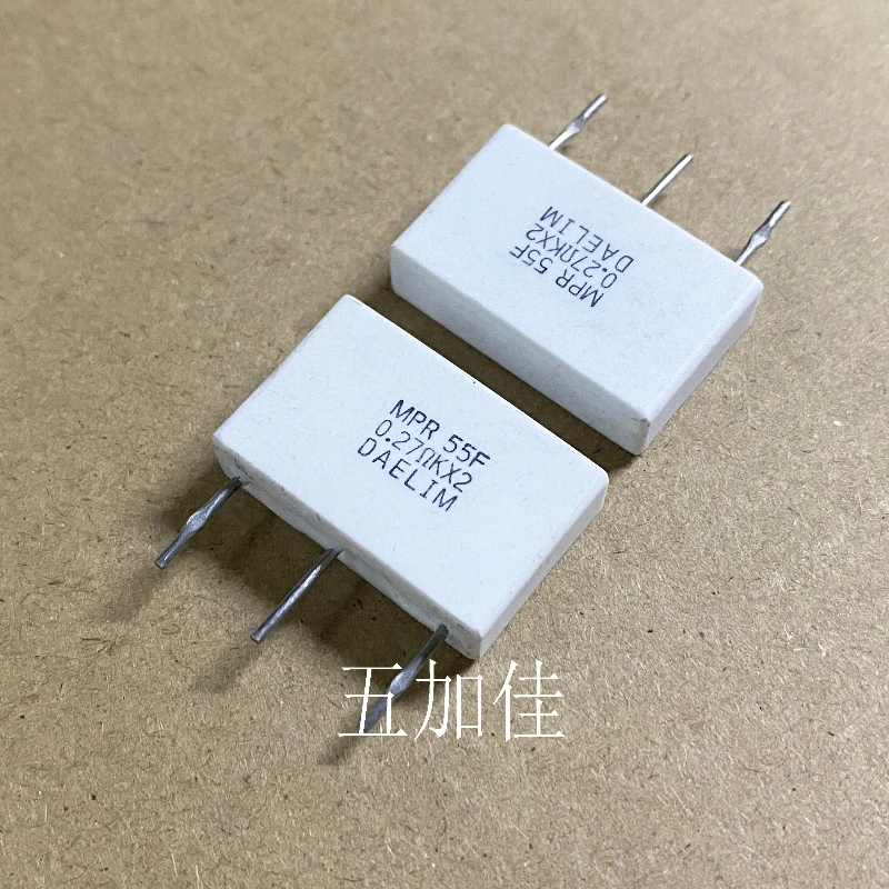 

10PCS/imported MPR55F 5W 0.27R 0.27 Rkx2 10% non-sensitive tripod ceramic cement resistor