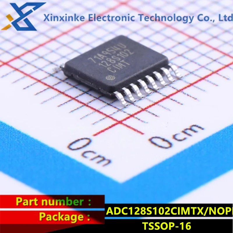 ADC128S102CIMTX/NOPB TSSOP-16 128S102 Analog to digital converter - ADC 8-Channel 500 ksps to 1 Msps 12-Bit A/D Converter