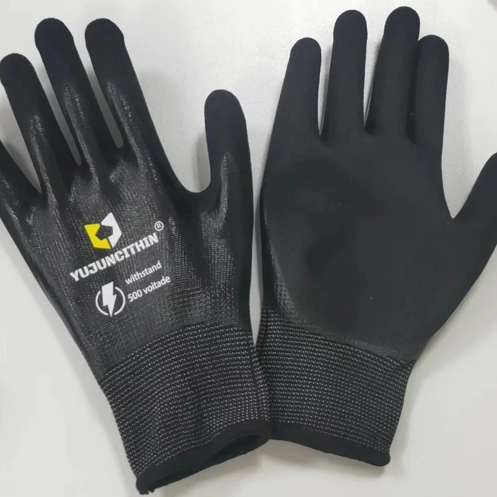 400/500V Insulated Working Gloves Nitrile Ultra-thin Anti Electric Shock Gloves Safety Safety Electrician Gloves
