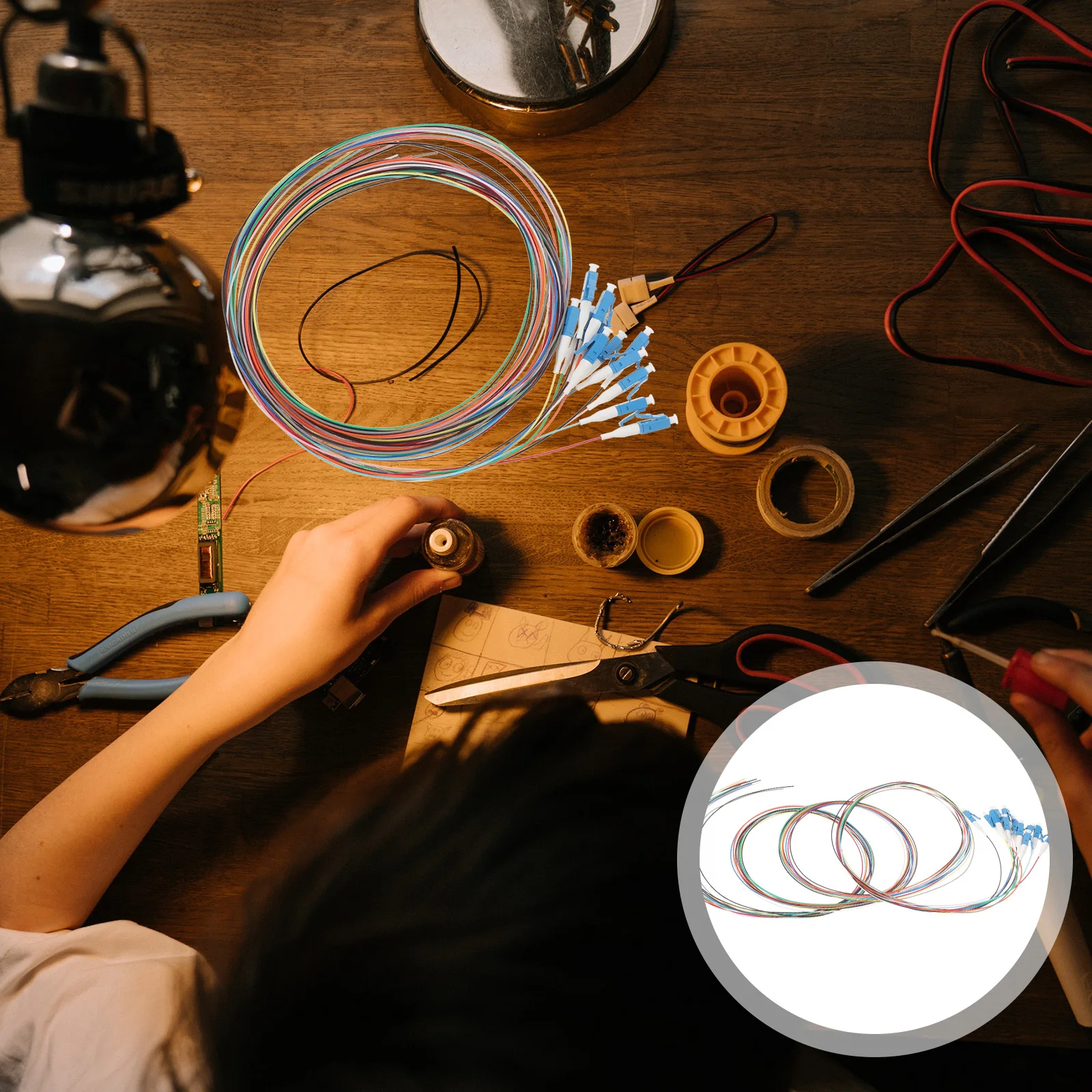 

12 Cores Fiber Pigtail Single Mode Cable Low Insertion Loss Ceramic Core Optical Fiber For Communication Systems Network Lan