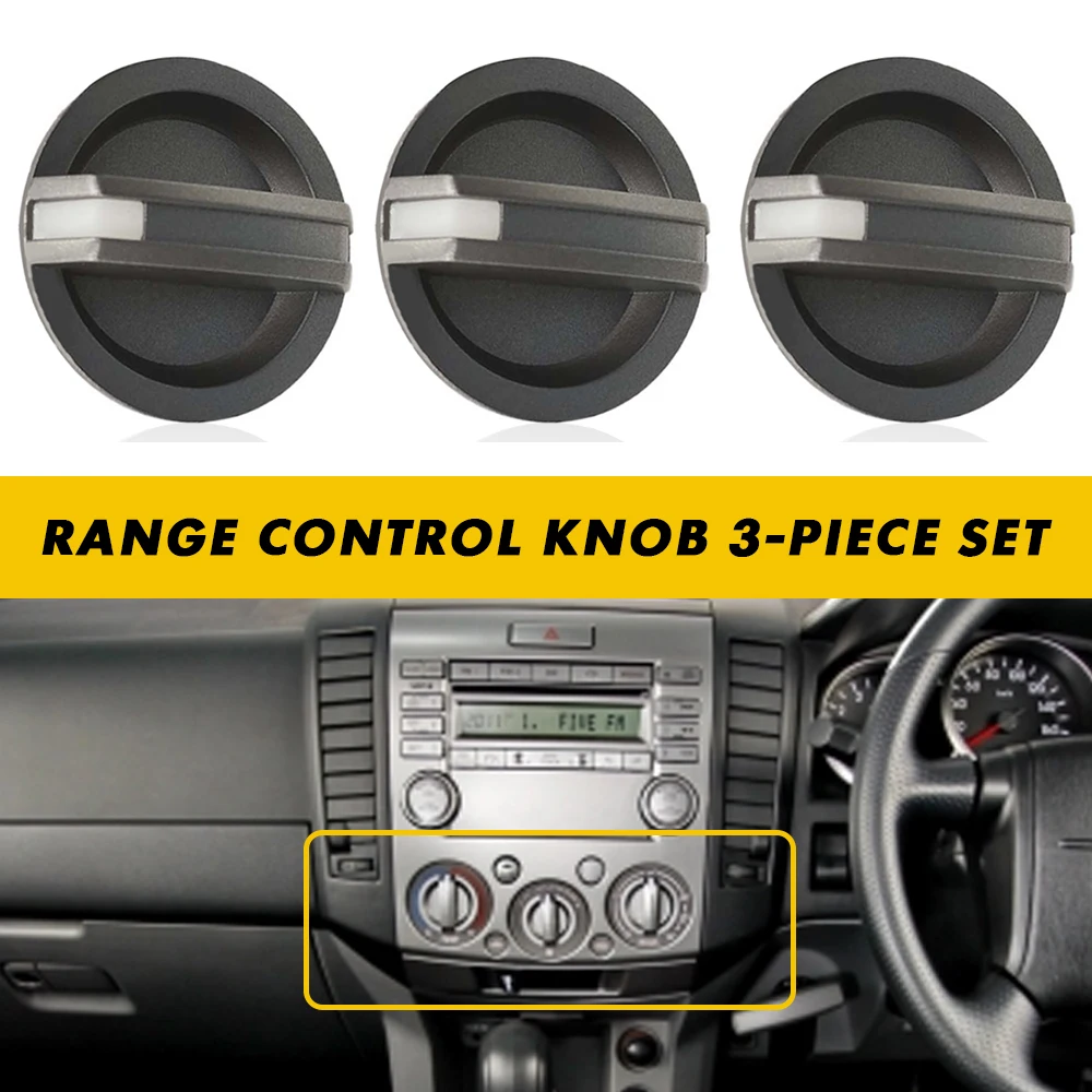 3Pcs AC Heater Control Knob Switch UR5661195C UR5861195C For Ford Ranger PJ/PK For Mazda BT-50 UN 2006-2011 Car A/C Control Knob