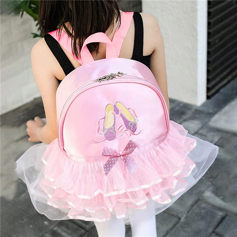 Pink Lace Girl Dance Bag for Girls Dance Ballet Bag For Girls Baby Children Ballerina Bag Kid Gymnastics Embroidered Backpack