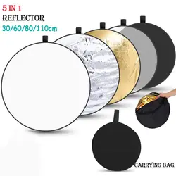 80cm 5 in 1 Portable Collapsible Round Photography Reflector Photo Studio Outdoor Light Diffuser Multi-Disc with Carry Bag