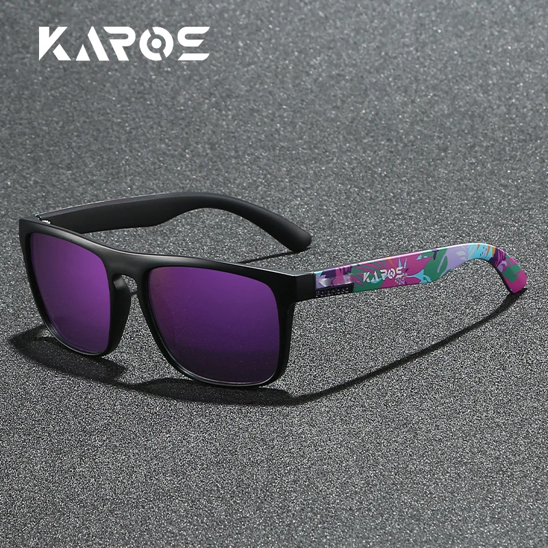 KAROS Polarisierte Sonnenbrille für Herren/Damen, Camo-Rahmen, UV400-Schutz zum Fahren, Angeln, Radfahren