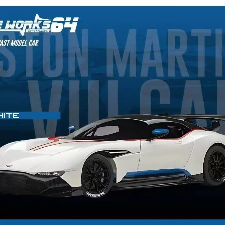 Fine Works Diecast 1:64 Aston Martin Vulcan Model Aston Martin Play Vehicles Collectible Model Cars Toys for Boys Gift
