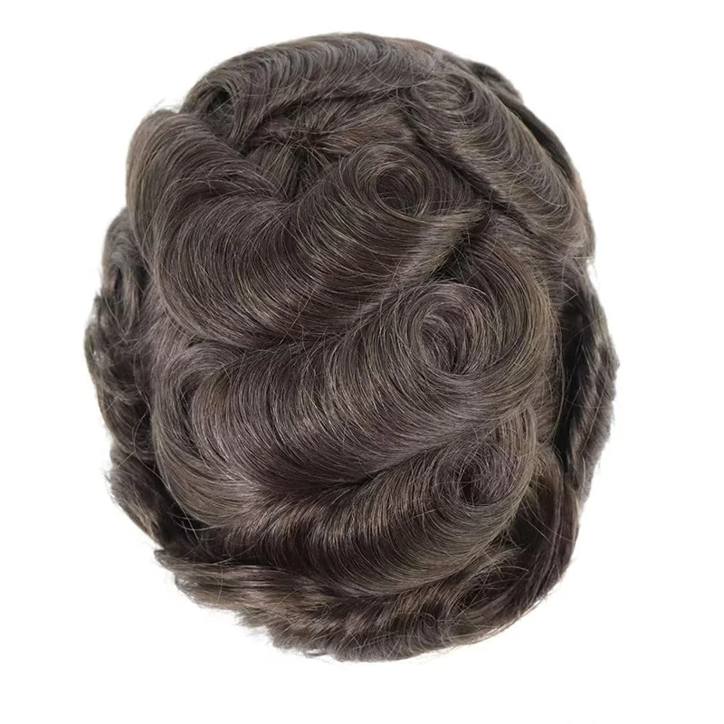 Men's Capillary Prothesis Lace PU Toupee Men Wigs For Men Wig Soft Male Hair Prosthesis 100% Human Hair System Natural Hairpiece
