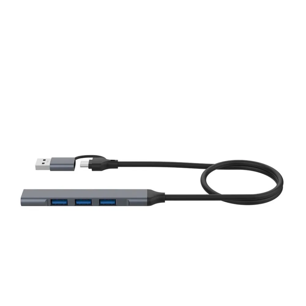 Docking Station USB 3.0 Type-c 4 porte Docking Station Usb-c in PVC Hub per Computer adattatore Multi Splitter in lega di alluminio grigio