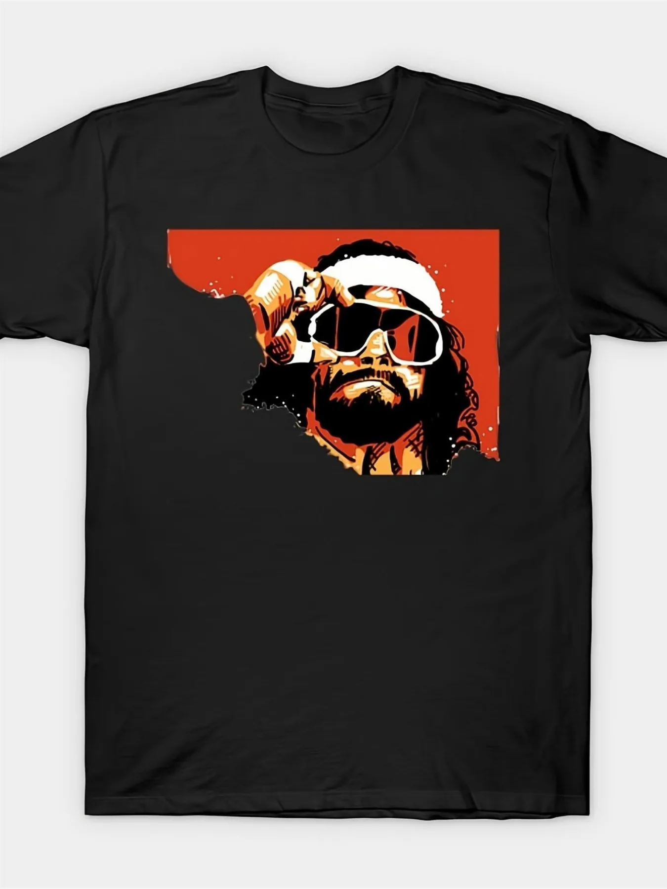 

Men's Retro Graphic T Shirt with Vintage Fashion Glasses Design Black Cotton Crew Neck Short Sleeve Tee Breathable Regular