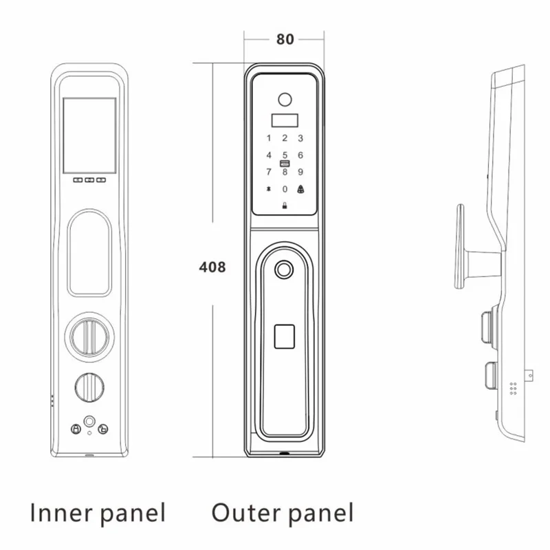 Fechadura Cilíndrica com Google Assistant, Reconhecimento Facial ao Ar Livre, Smart Home, Zigbee, Tuya, Alexa