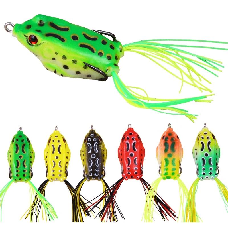 1 Pc Frog Fishing LurePropeller Legs Silicone Soft Baits Soft Bait with Hooks Artificial Topwater Ray Frog Fishing Lure